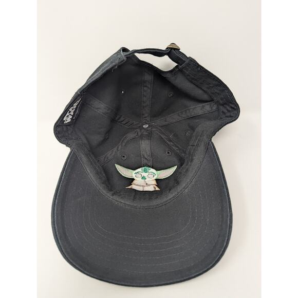 Disney Star Wars Mandalorian Baby Yoda Grogu Hat Black Cap Adult Adjustable OSFM - Picture 6 of 7